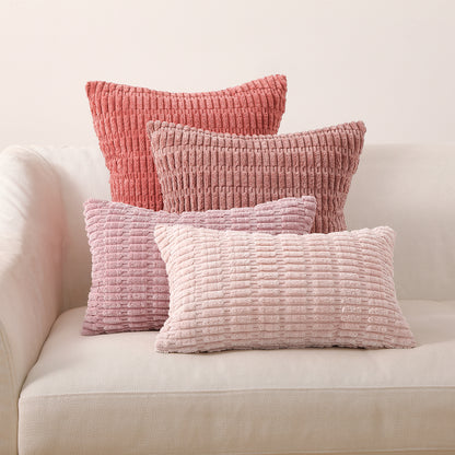 Weiches 4er Set Kissen Mosa Kordsamt von Interior by Hakito in harmonischen Rosatönen, ideal für Sofa oder Bett.
