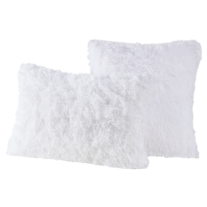 2er Set Plüschkissen Kurt von Interior by Hakito - Flauschige, weiße Kissen mit modernem Design, ideal für Gemütlichkeit im Wohnzimmer oder Schlafzimmer.