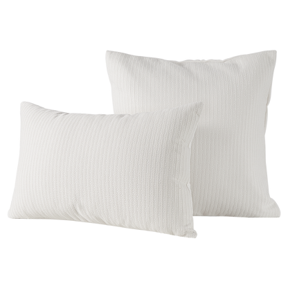 Zwei stilvolle Kissen im dezenten Waffelmuster von Interior by Hakito, ideal für Couch und Bett. Perfekte Wohnaccessoires für eine elegante Atmosphäre.